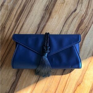 Tuckernuck Peacock Blue Satin Gabrielle Clutch